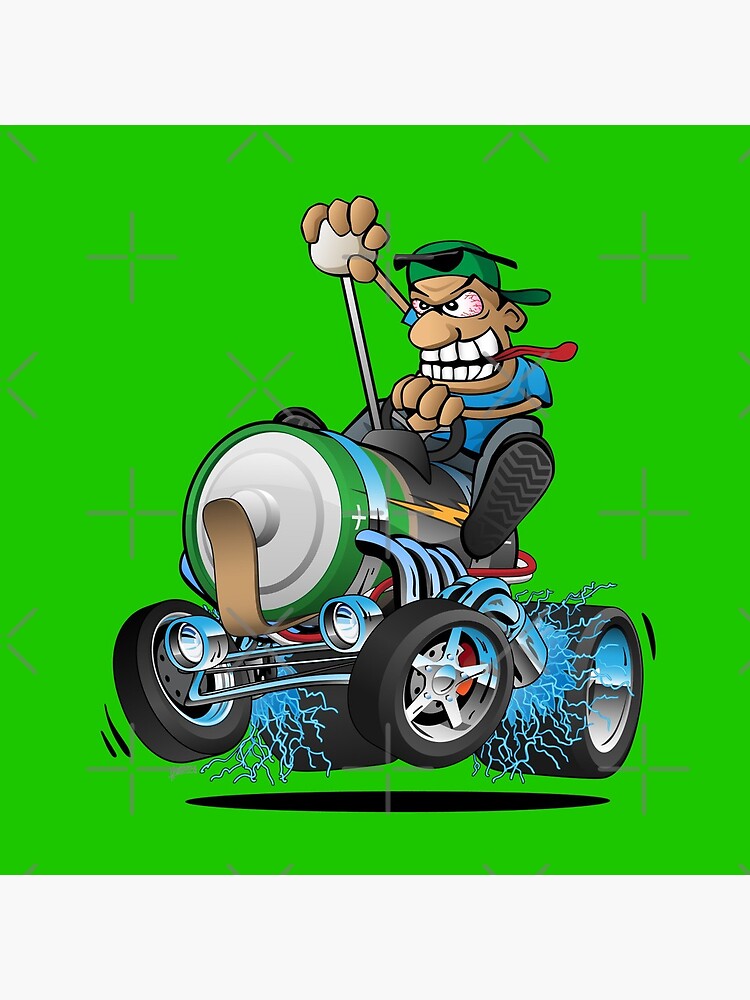 Hot Rod Electric Car Cartoon by hobrath