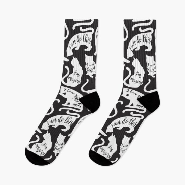 Item preview, Be like a cat // black background white cat silhouettes with affirmations designed and sold by SelmaCardoso.