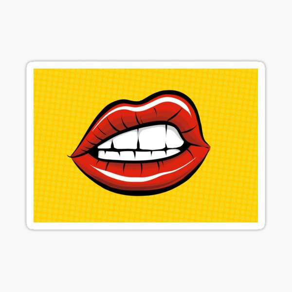 Hot Red Lips Sticker For Sale By Nikolaysparkov Redbubble