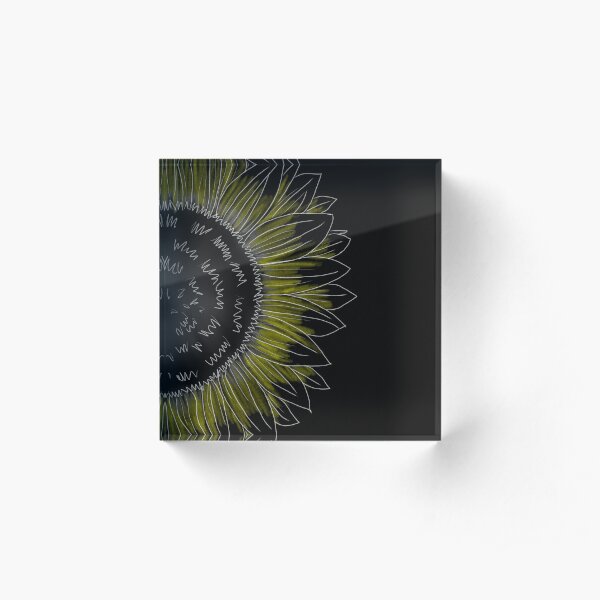 Sunflower in the Night Acrylic Block