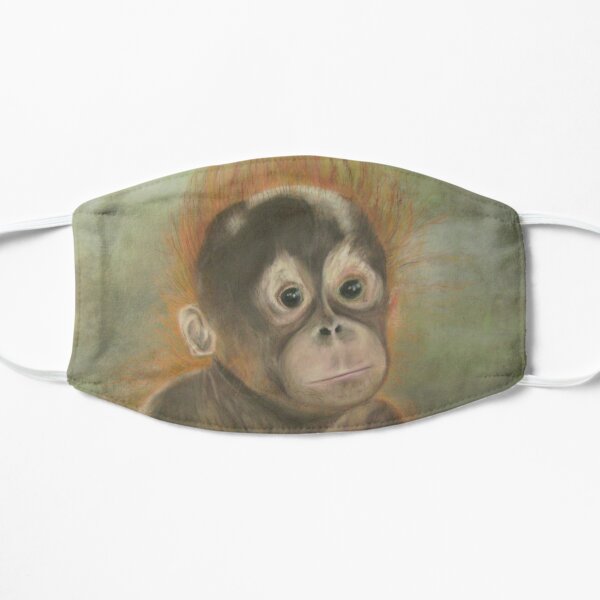 Orangutan baby "not amused" Flat Mask