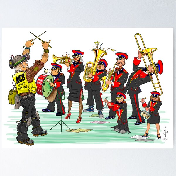 Item preview, Pegswood Miners Colliery Band - Coloured in designed and sold by szymczuk.