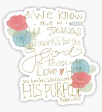 Romans 8:28 - color Sticker