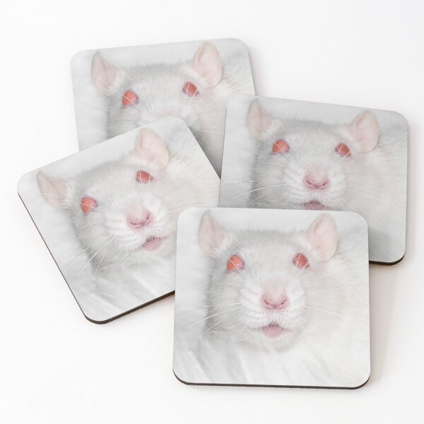 Item preview, Albino rat face designed and sold by RatArt Designs.