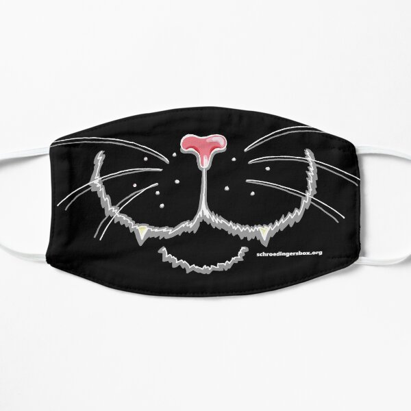 Nosy Cat on black Flat Mask