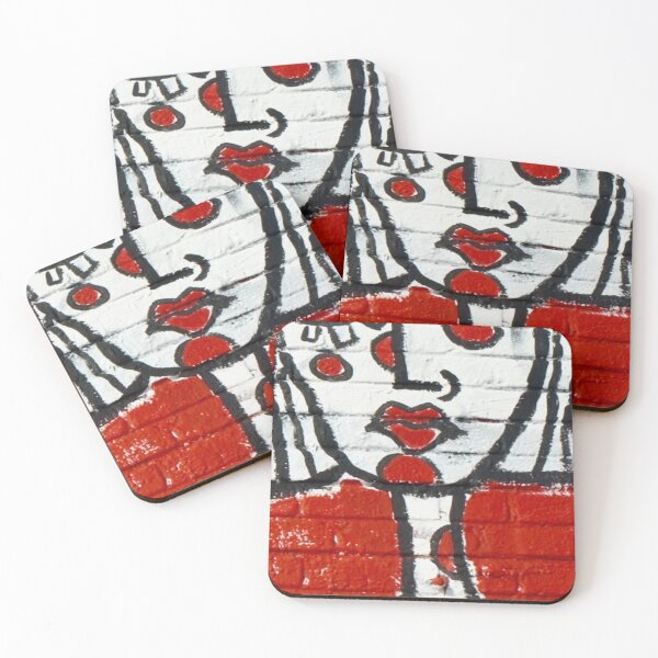 Item preview, Woman red white wall graffiti designed and sold by Tropical Blood.
