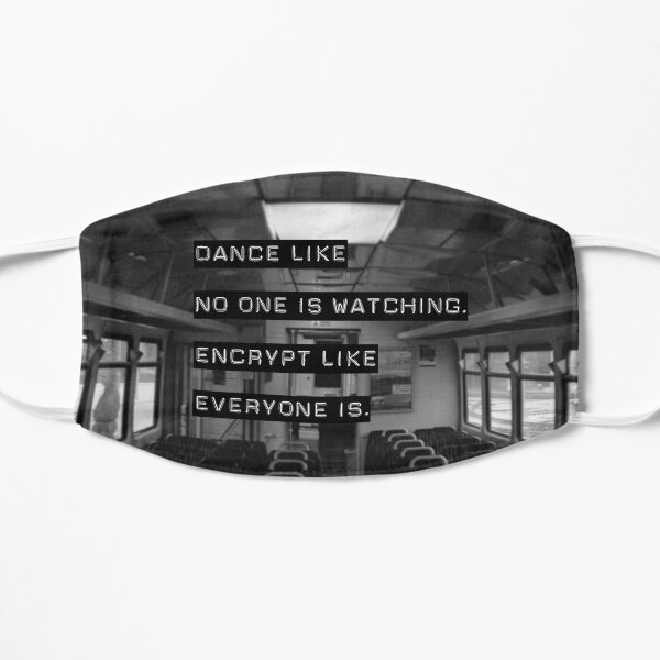Encrypt like everyone is watching (B&W BG) Flat Mask