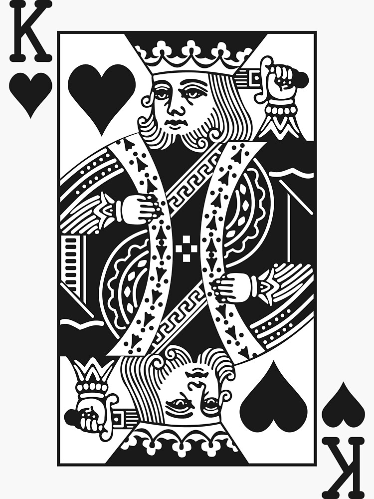 "King of Hearts Black" Sticker for Sale by joshdbb Redbubble