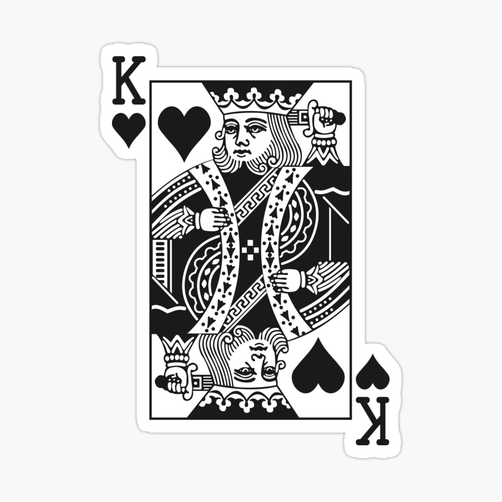 King Of Hearts Black Greeting Card By Joshdbb Redbubble