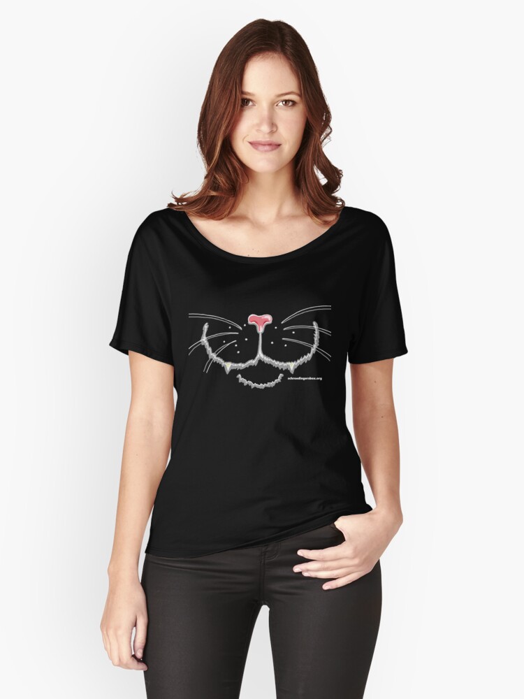Thumbnail 1 von 3, Loose Fit T-Shirt, Nosy Cat auf Schwarz designt und verkauft von Boxcats.