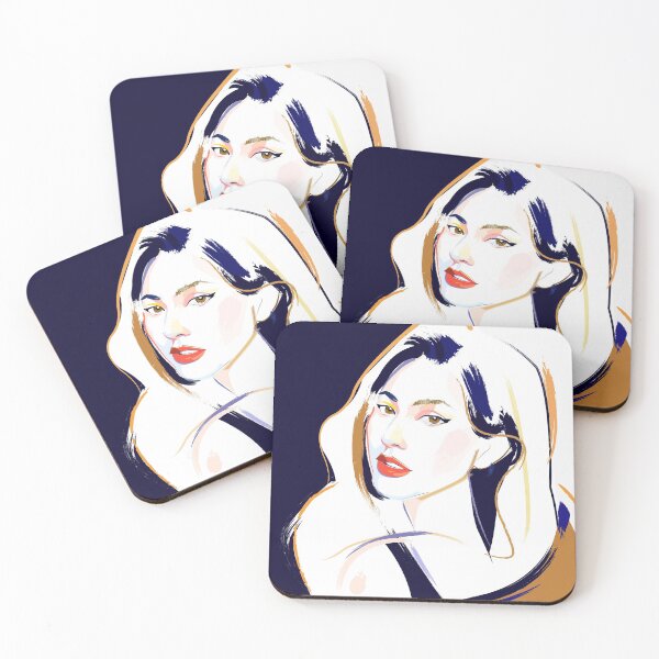 Item preview, Indigo Gold Portrait & Seductive Eyes designed and sold by WULFLAND ARTS.