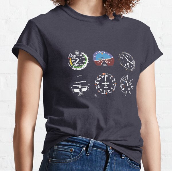 Cockpit Six Dials Flight Simulator Pilot Classic T-Shirt
