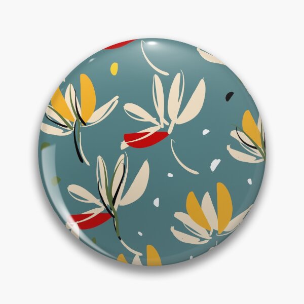 Item preview, Flores sobre un fondo azul turquesa designed and sold by Laura Chemello.