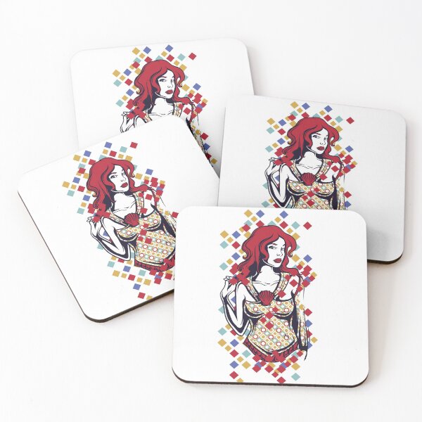 Item preview, Red Haired Savvy Lady designed and sold by TinoThreads.