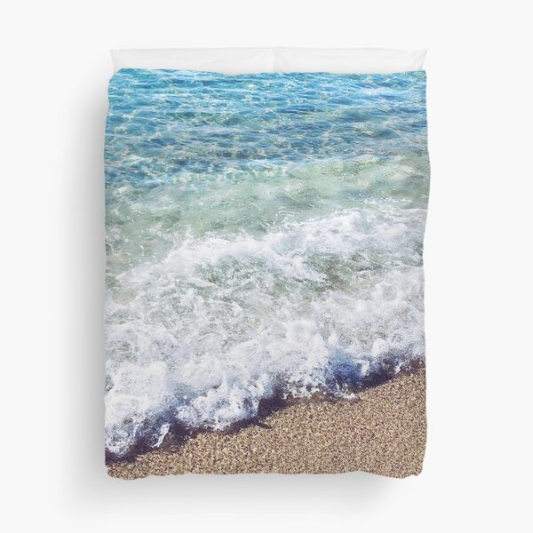 Ocean Blue Shore Waves Duvet Cover
