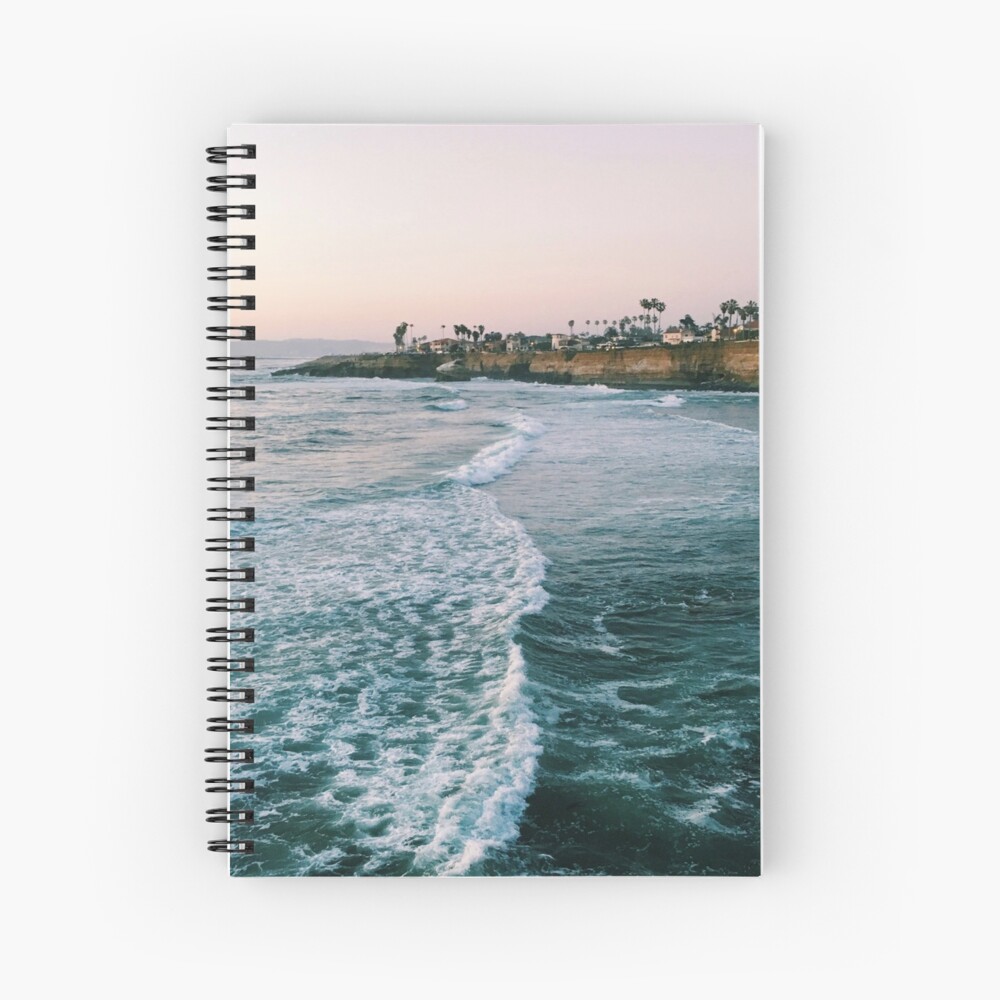 Turquoise Blue Ocean Shore Waves Spiral Notebook for Sale by AlexandraStr