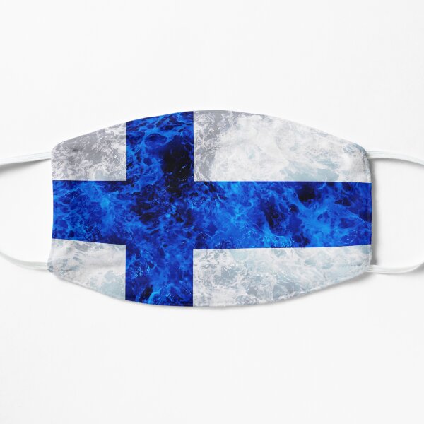 Flag of Finland - Ocean Waves Flat Mask