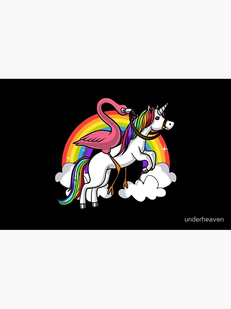 Flamingo Bird Riding Unicorn by underheaven