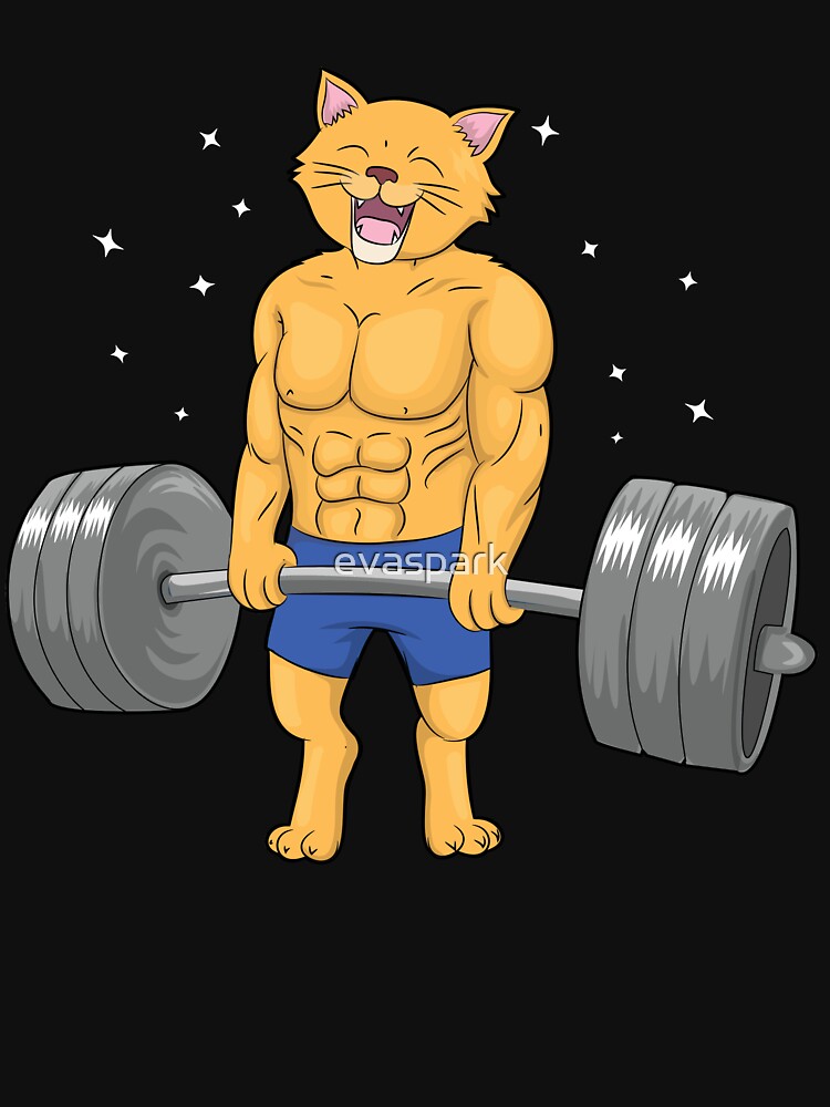 Cat Deadlift Powerlifting T Shirt Fitness Gym Lifting Weights Tee Gifts |  Poster