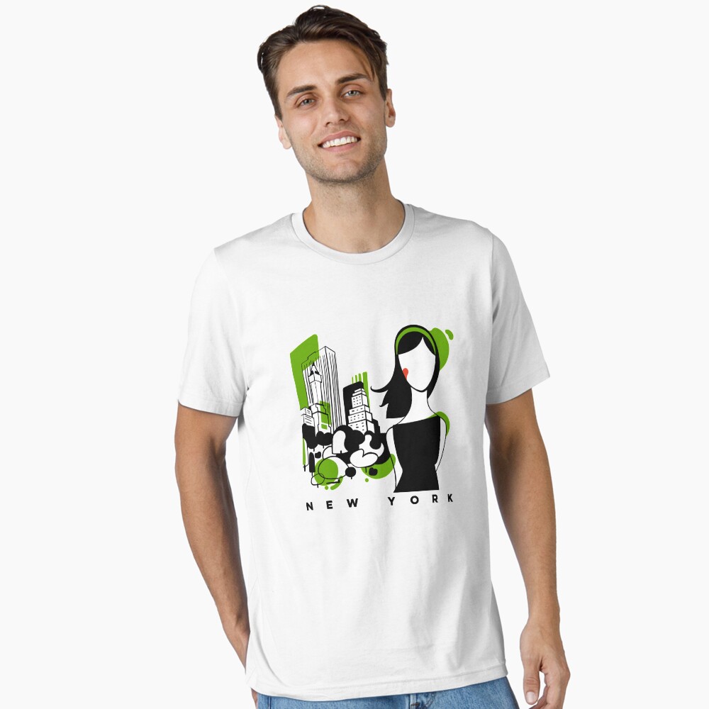 Vista previa del artículo con la obra «Camiseta esencial», diseñado y vendido por CovoStudio.