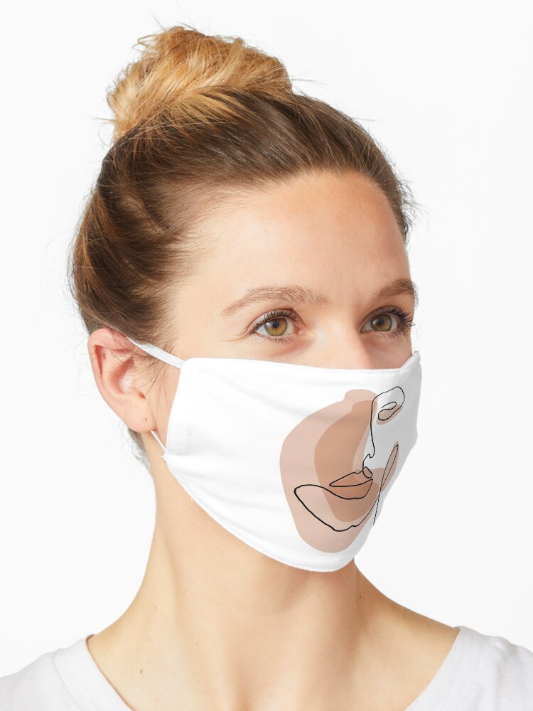 Line Drawing Half Face Mask By Isobelcough Redbubble