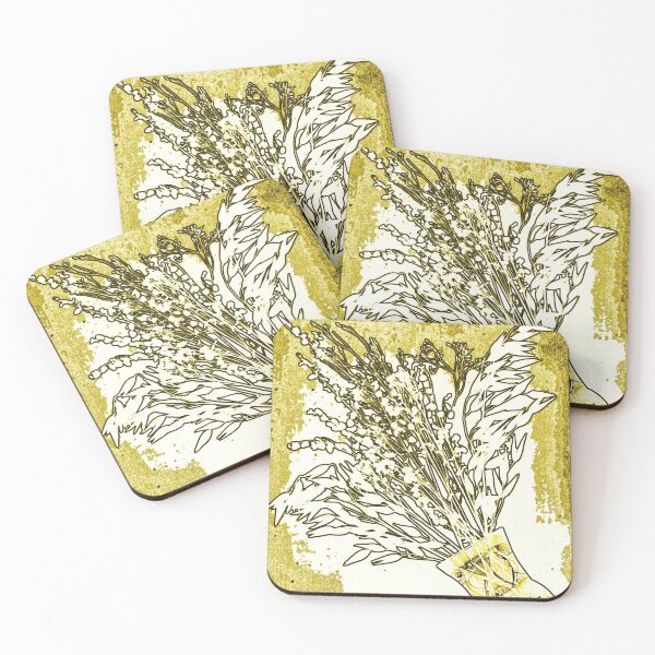 Item preview, Vase and Flowers Photogram - mustard designed and sold by sarahfmorris.