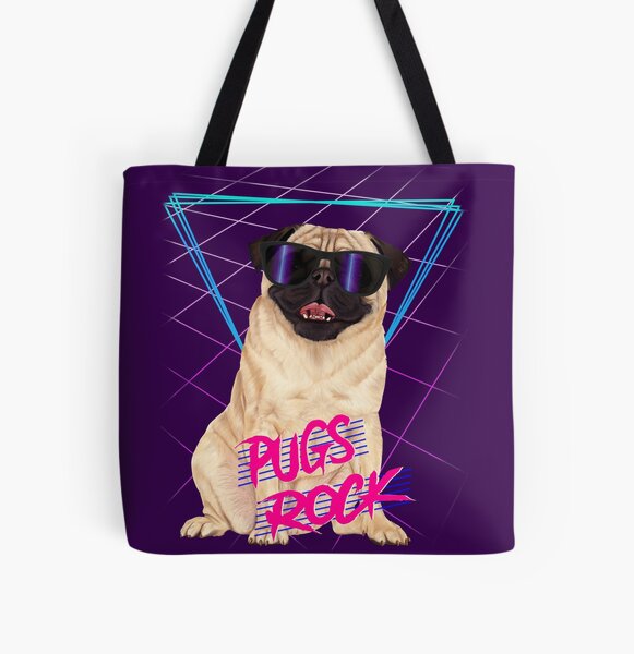 Pugs Rock - Retro 80s pug in sunglasses Kids T-Shirt for Sale by Mehu