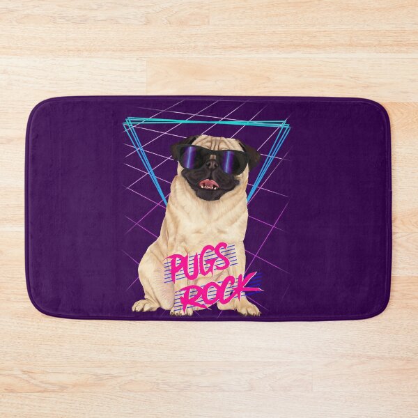 Item preview, Pugs Rock - Retro 80s pug in sunglasses designed and sold by Mehu.