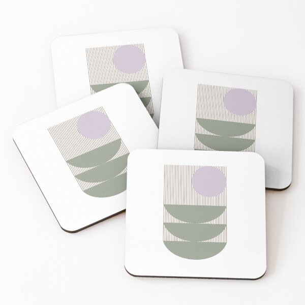 Item preview, Shapes and Lines in Sage and Lavender designed and sold by JuneJournal.