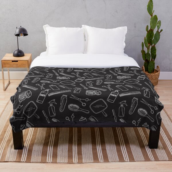Hair designer black Throw Blanket