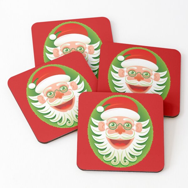 Item preview, Smiling Santa Claus celebrating Christmas in Hipster style designed and sold by Zoo-co.