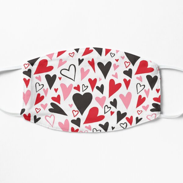 Love Hearts Black Red Pink Mask