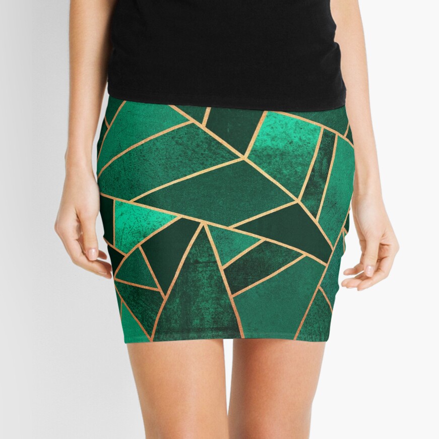 Emerald and Copper Mini Skirt