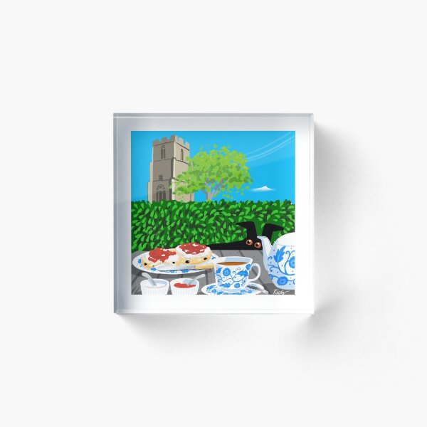 Cream Tea Acrylic Block