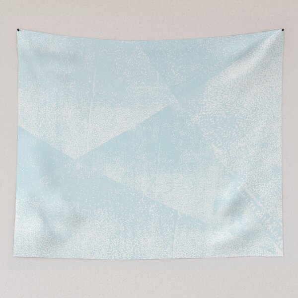 Item preview, Light Blue and White Geometric Triangles Lino-Textured Print designed and sold by itsjensworld.