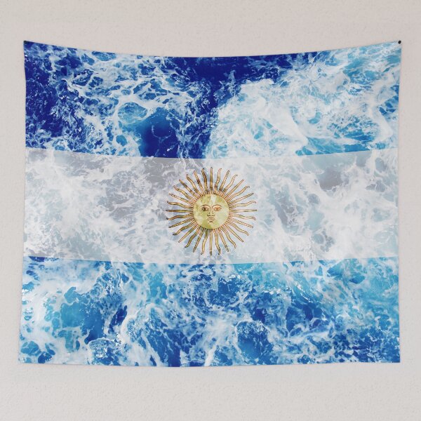 Item preview, Flag of Argentina - Ocean Waves Navy Naval Nautical Sailor Sea Cool Flags designed and sold by Dr-Pen.