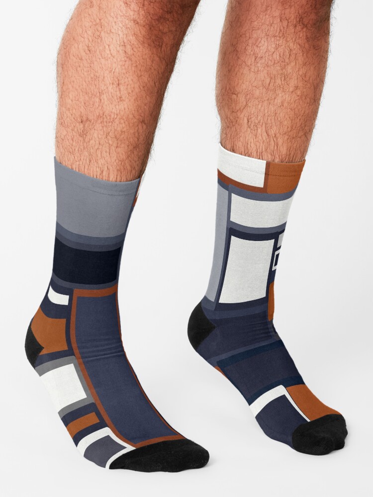 "Navy & Rust Mid Century " Socks by BlertaDK | Redbubble
