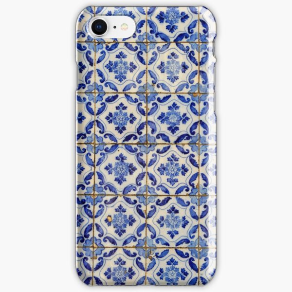 Portuguese tiles. Blue flowers and leaves iPhone Snap Case