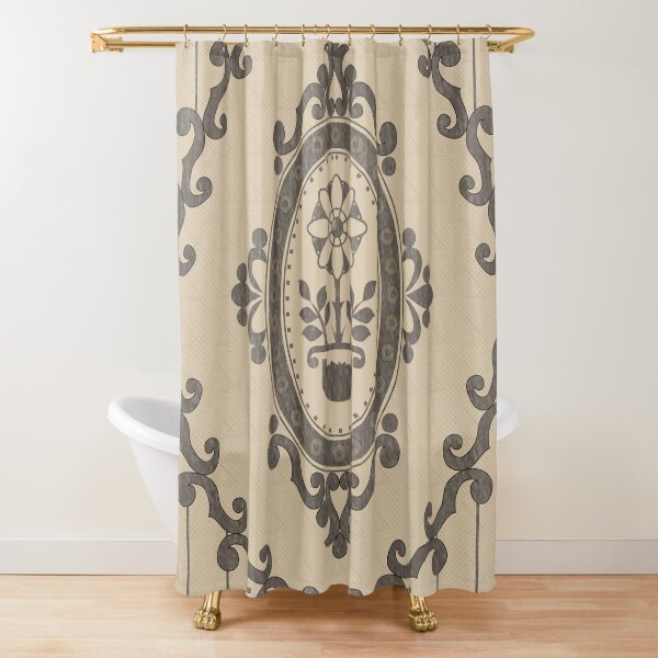 Baroque Wallpaper in Sketch 2 Shower Curtain