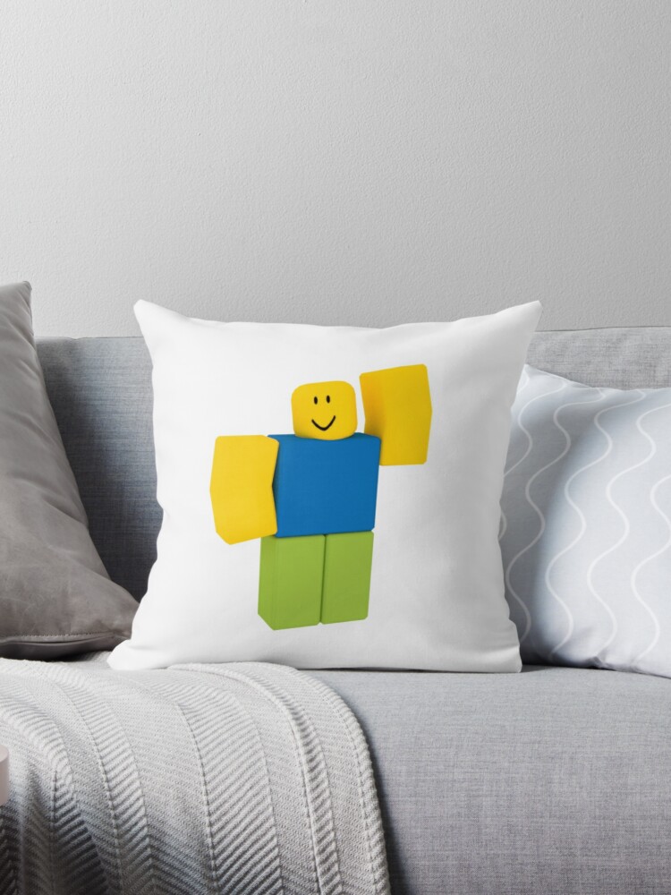 Roblox Noob Oof Throw Pillow By Nice Tees Redbubble - cute roblox living room