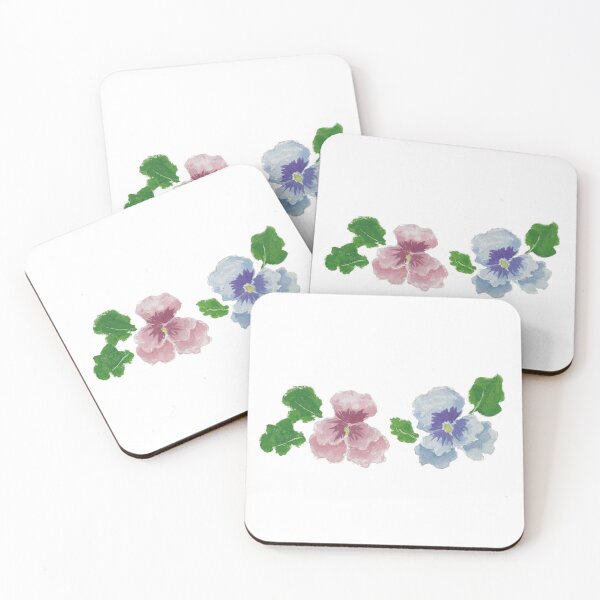 Item preview, Pink and Blue Watercolor Flowers designed and sold by ArtChildGalore.