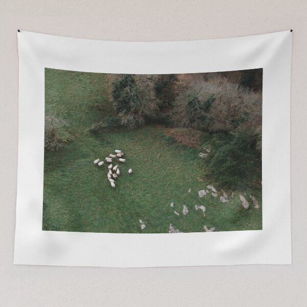 Item preview, Herd of sheep in a green field designed and sold by MarioGuti.
