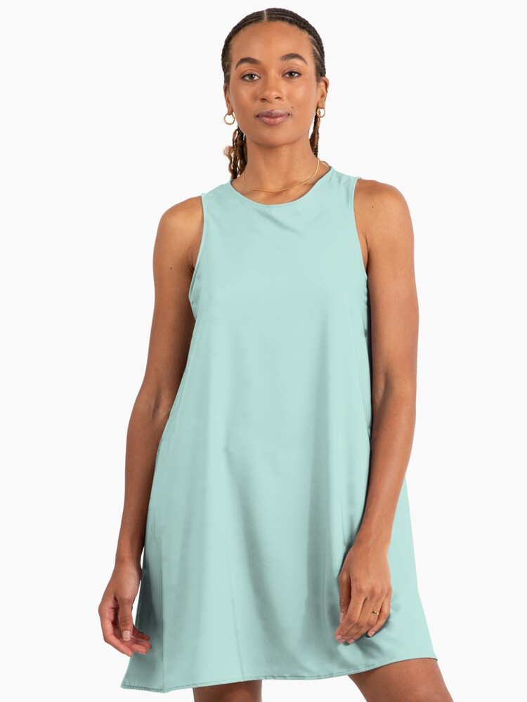 pastel green dress women Backless Pastel Green Casual Summer Dress with Bow Mint Vista / XSmall