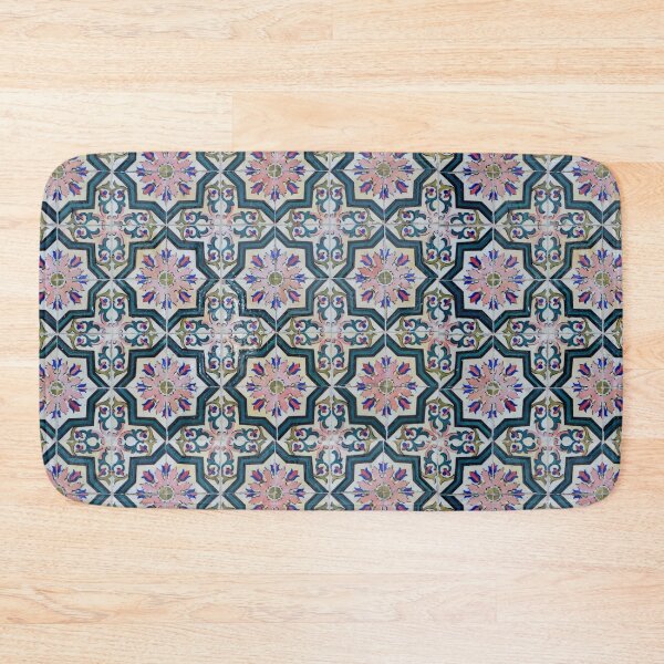 Item preview, Portuguese azulejos. 8-pointed pink star  designed and sold by Julie Dawn Fox.