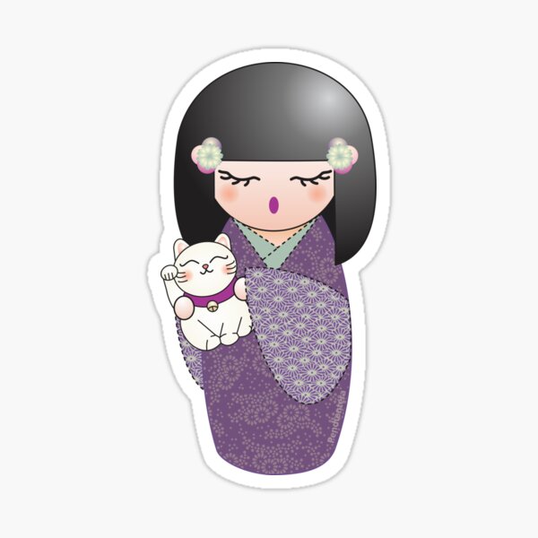 Item preview, Kokeshi and maneki neko designed and sold by Pendientera.