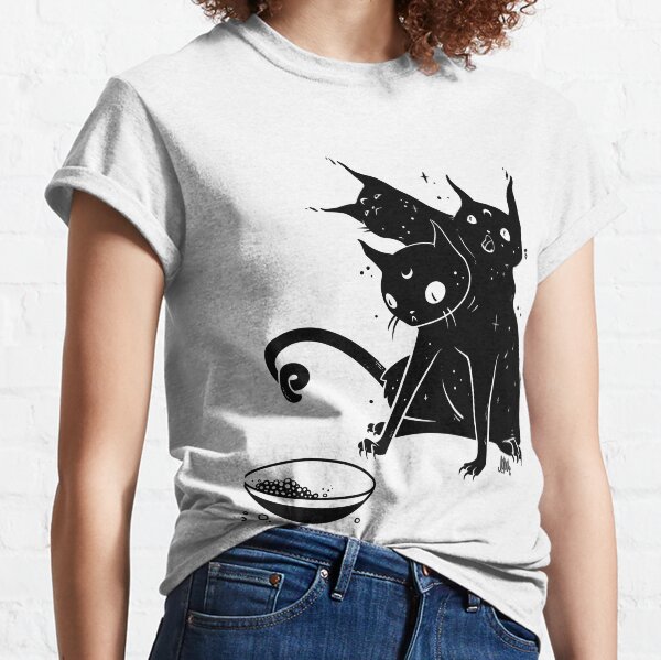 Item preview,  Creepy Cute Three Headed Black Cat Artwork designed and sold by cellsdividing.