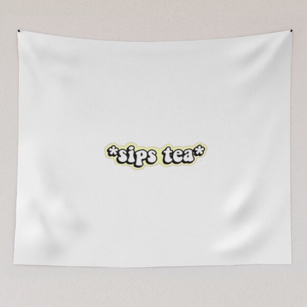 Item preview, *Sips Tea* Pastel Yellow Sticker designed and sold by laurencude.