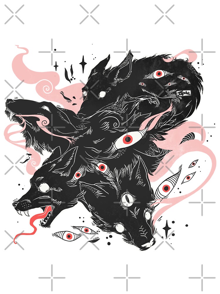 Thumbnail 4 of 4, Boxy T-Shirt, Wild Wolves With Many Eyes designed and sold by cellsdividing.