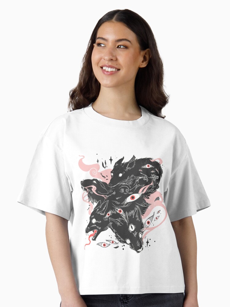Thumbnail 1 of 4, Boxy T-Shirt, Wild Wolves With Many Eyes designed and sold by cellsdividing.