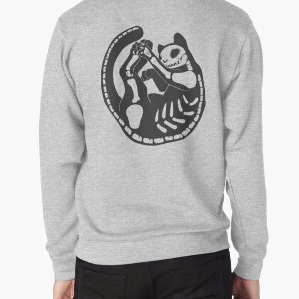 Cat Skeleton Halloween Artwork Pullover Sweatshirt